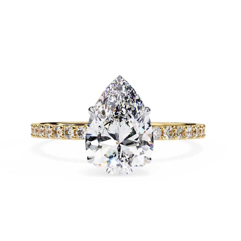 Sophisticated Pear Cut Ring with Diamond Accents